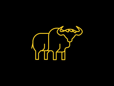 Yak animal line art yak yellow