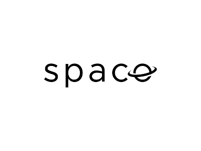 Space alphabet black e logo mark planet solar space