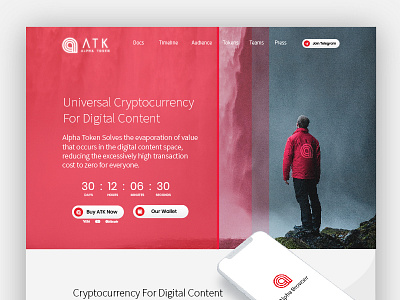 Alpha Token Landing Page blockchain browser cryptocurrency digital landing page website