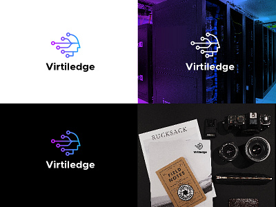 Virtiledge connect data head human line logo server