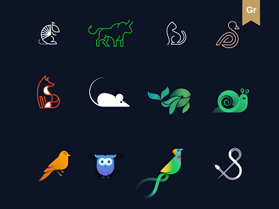 Behance Animals - Featured animals behance bull cat duck feature fish fox logo mouse owl snake