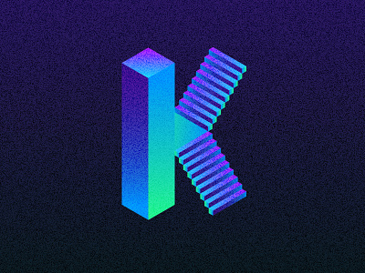 36days Of Type - K 36daysoftype alphabet black design gradient illustration k noise type ui