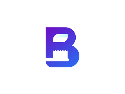 B for Brush 😀 alphabet b brush circle geometric gradient logo paste