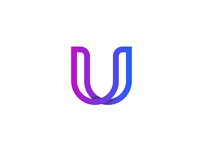 36days Of Type - U 36days 36daysoftype blue gradient gradients graphic design logo design logo icon monogram u u logo