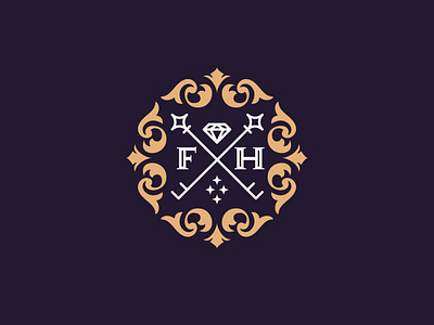 Fine Haus alphabet logo brand identity design diamond logo f logo h logo key hole key logo letterpress luxury logo design monogram ornate logo design real estate logo serif logo shield logo sigil