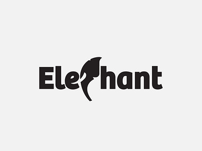 Elephant africa animal logo design black white brand branding elephant logo geometry geometric illustrative illustration logo identity negative space p logo simple minimalist