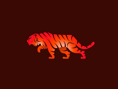 Tiger animal logo clever creative design design geometric design gradient logo icon mark logo logo logotype tiger logo