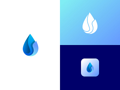 Drop blue circle creative design creative logo design depth of field design drop gradient gradient icon icon mark logo logo water water logo