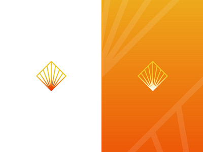 Sun branding bright color creative design design gradient grid logo logo minimal orange square sun sunlight triangle yellow