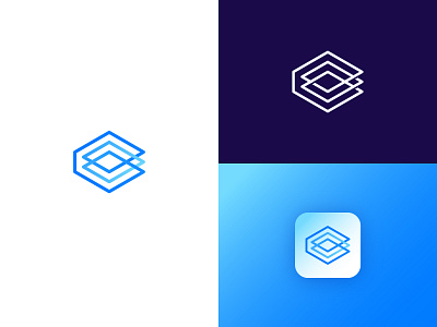 Pioneer labs gradient logo hexagon logo intersecting logo lab logo layer logo line logo logodesign techology logo