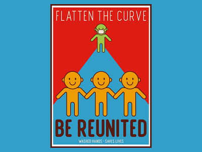 Flatten The Curve design illustration poster design vector