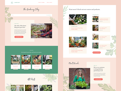 Gardenary Blog Design blog feminine gardening plants responsive website startup ui ui design ux design