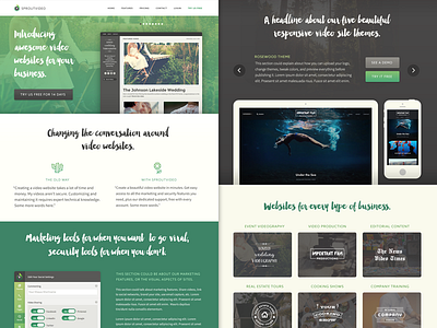 Video Websites Landing Page