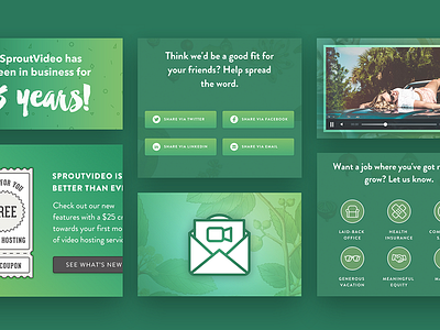 SproutVideo Jobs Page and Blog Redesign Case Study blog gradients icons jobs marketing plants responsive