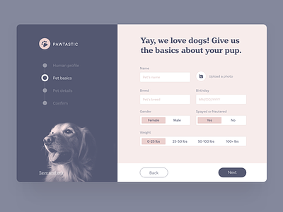 Create your pet profile