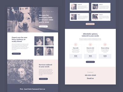 Pawtastic Marketing One-Pager adobe xd basic sans e commerce forms henriette marketing website one pager pets ui kit