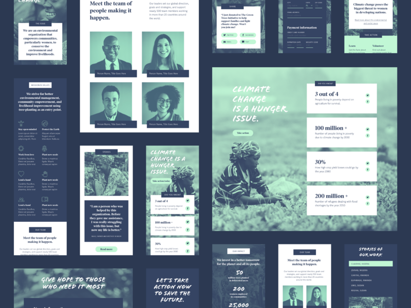 Non-profit UI Kit Components adobe adobe xd charity free resource free template free ui kit landing page made with adobe xd marketing website non profit responsive responsive website ui kits