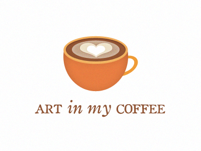 Messing around with logo ideas for Art in my Coffee coffee logo serif orange brown noise oldstyle artinmycoffee