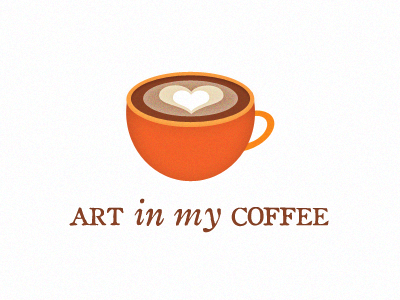 Messing around with logo ideas for Art in my Coffee artinmycoffee brown coffee logo noise oldstyle orange serif