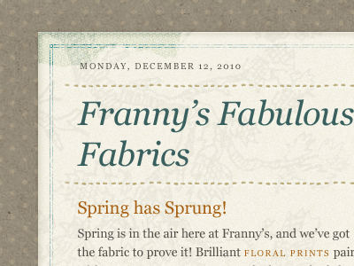 Franny's Fabulous Fake Fabric Shop brown georgia grandma chic polka dots