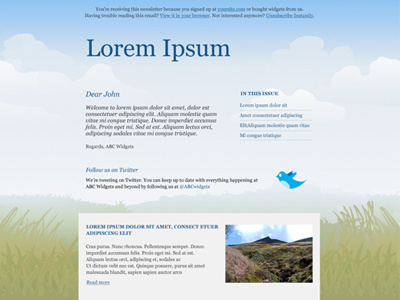 Email template campaign monitor clouds email georgia grass sky template