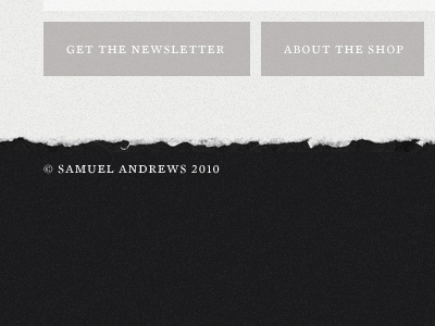 "Samuel Andrews Shop" design textural typography web