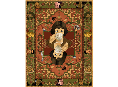 Amelie in carpet carpet design fanart illustration