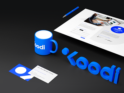Koodi - branding 3d blender blender 3d blue branding composition finish joren brosens logo logo 3d logo design logodesign webdesign website