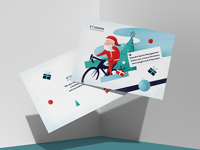 Christmas card christmas card cycling gift card illustration illustrations illustrator joren brosens santa claus