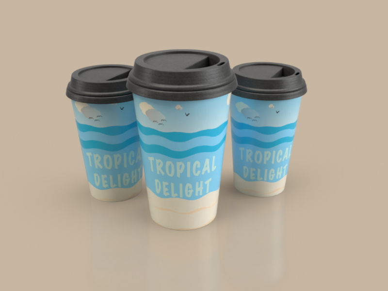 Coffee cup design labels art beach color illustration coffee cup packaging branding product design mockups dimensions 3d graphic design