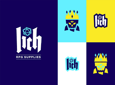 LICH Logo Mockups branding design flat gaming graphic design illustration illustrator logo typography vector