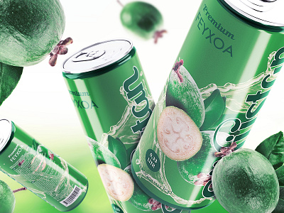 Design for Feijoa lemonade aluminium can branding design illustration packaging packagingdesign