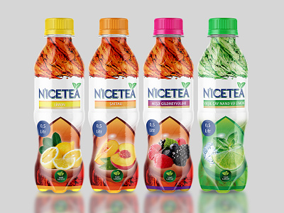 Packaging Design PET Bottles for Iced Tea beverage packaging branding design icetea illustration logo packaging packagingdesign vector