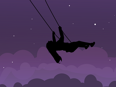 Swing under Night Sky Illustration