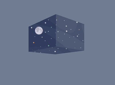 Space Cube art coreldraw drawing illustration illustrator inkscape night sky vector vectorart