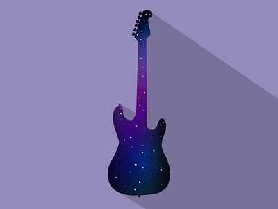 Space Guitar art drawing guitar illustration illustrator inkscape night purple sky space stars vector vectorart