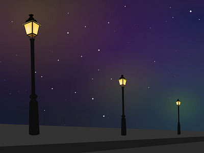 Street Lamps art coreldraw drawing illustration illustrator inkscape night sky stars street lamp vector vectorart