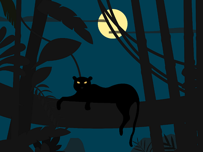 Night illustration jungle