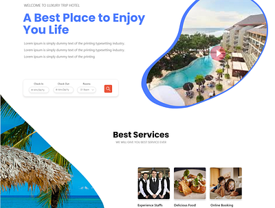 Luxury hotel landing page branding landing page ui ux website design