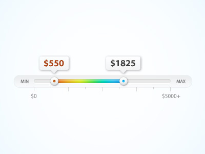 Rent Min/Max range slider