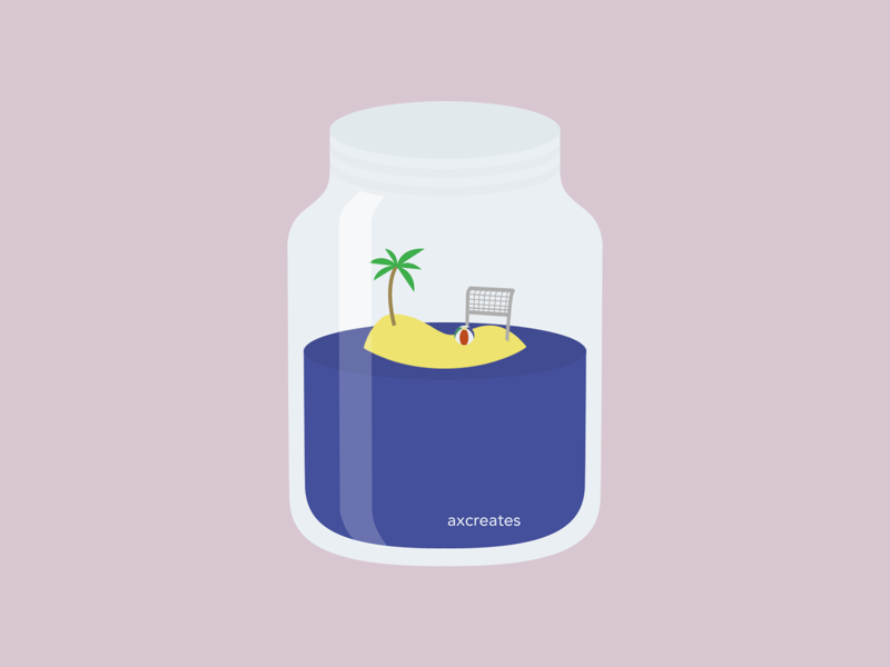 Beach in a Jar flat design graphic design vector design illustration