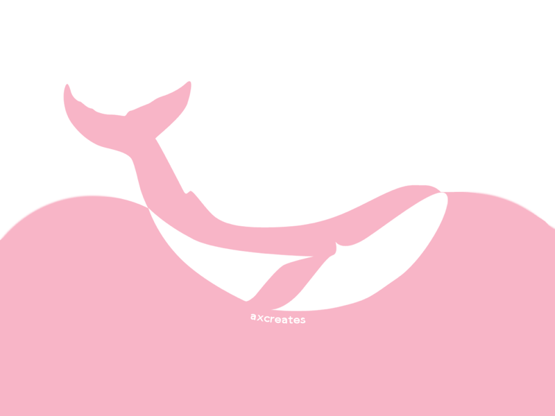 Whale negative space flat design graphic design