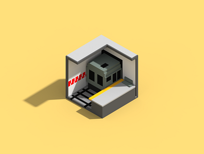 Voxel Subway flat design geometric graphic design illustration isometric low poly low poly 3d magicavoxel voxel art