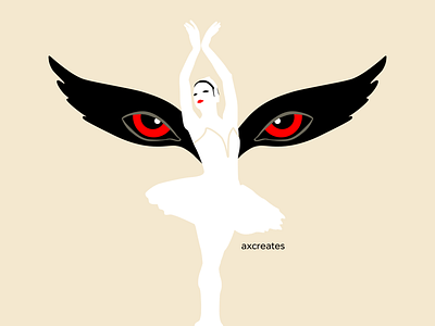 Black Swan black swan flat design graphic design negative space poster design
