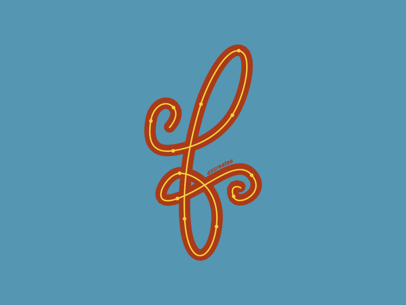 F for flourish illustration photoshop illustrator graphic design flat design typographic design typography