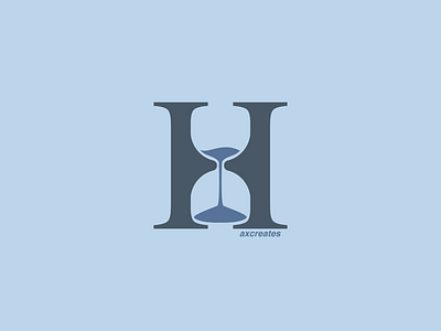 H for hourglass flat design graphic design typographic design typography