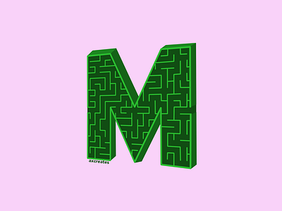 M for maze flat design graphic design illustration typographic design typography vector art vector design vector illustration