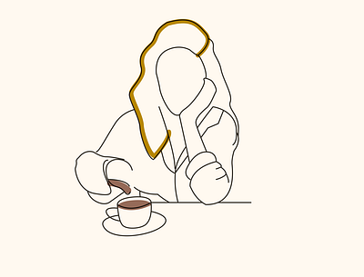 Lined | Afternoon Coffee brewing coffee filtrado hario illustration lineart minimalism v60