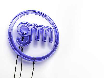 Hi dribbble! 3d blue branding cinema 4d giu light logo neon neon light sign