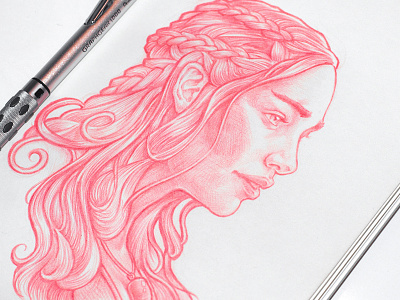 Daenerys sketch drawing game of thrones girl got illustration khaleesi practice sketch sketching